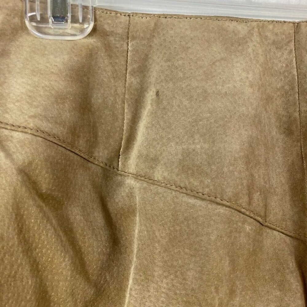 Womens Vintage B Lucid Tan Pig Split Leather Lace Western Cowgirl Pants 12 - Picture 9 of 10